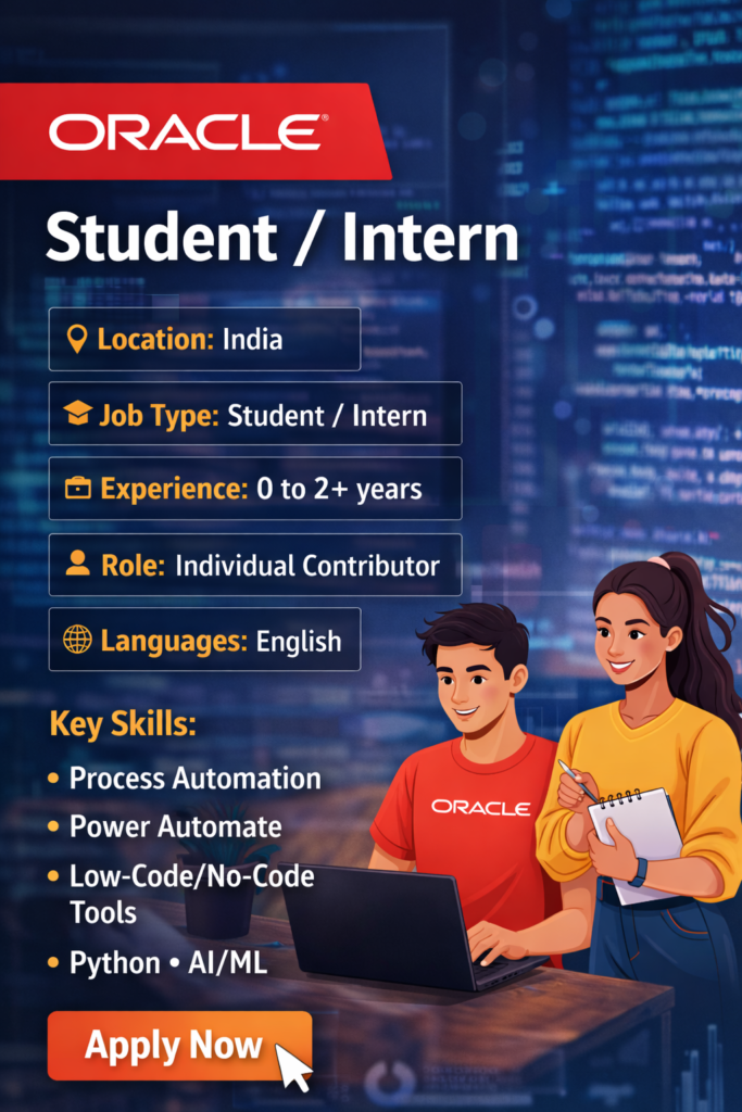 Oracle Student Intern 2026 Notification