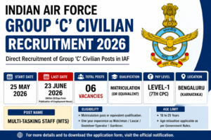 Indian Air Force Group C Civilian Recruitment 2026 MTS Vacancy Notification
