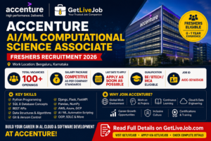Get complete details about the Accenture AI/ML Computational Science Associate vacancy including eligibility, skills, salary, and application steps